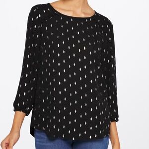 Fortune and Ivy Dondria Mixed Material Women’s Blouse